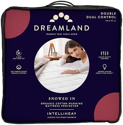 DREAMLAND ORGANIC COTTON WARMING MATTRESS PROTECTOR DOUBLE|16888C