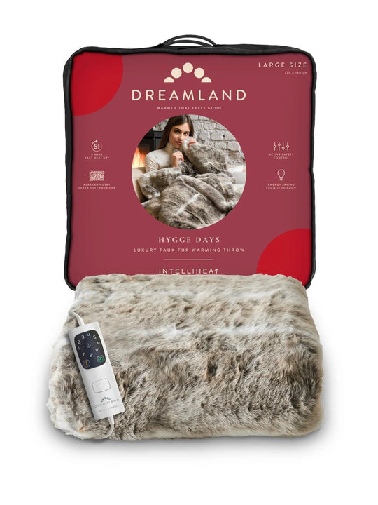 DREAMLAND HYGGE LUXURY FAUX FUR WARMING THROW | 26042