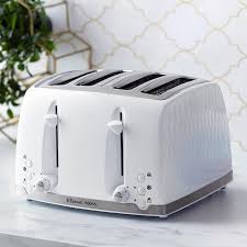 RUSSELL HOBBS HONEYCOMB 4 SLICE WHITE TOASTER - SALE DEAL!