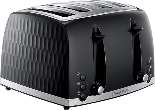 RUSSELL HOBBS 4 SLICE HONEYCOMB TOASTER BLACK | 26071 new