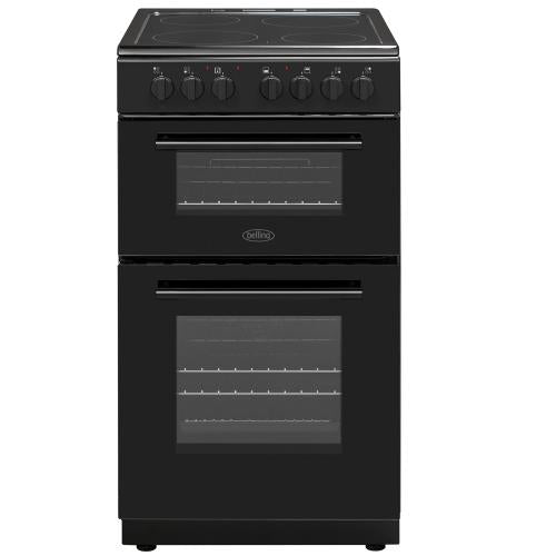 BELLING 50CM FREESTANDING DOUBLE OVEN COOKER BLACK - BFSE52DOCBK| SALE DEAL!