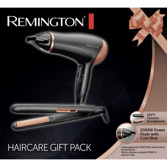 REMINGTON HAIR CARE GIFT SET | HAIR DRYER & STRAIGHTENER | D3012GP