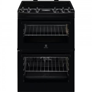 ELECTROLUX 55CM FREESTANDING DOUBLE OVEN ELECTRIC COOKER BLACK | LKR555100B