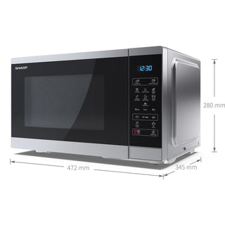 SHARP 25 LTR FREESTANDING MICROWAVE SILVER | YC-MS252AU-S