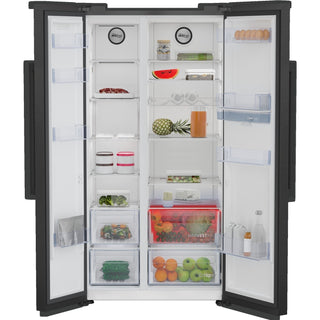 BEKO FREESTANDING AMERICAN FRIDGE FREEZER BLACK - ASD2341VB