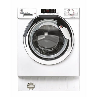 HOOVER 8KG INTEGRATED WASHING MACHINE WHITE/SILVER DOOR- HBWS48D2ACE-80