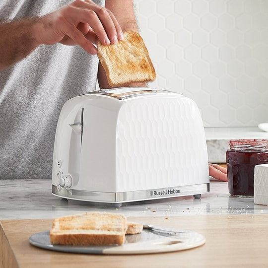 RUSSELL HOBBS 2 SLICE HONEYCOMB TOASTER WHITE | 26060