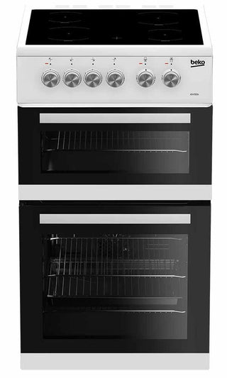 BEKO FREESTANDING 50CM DOUBLE OVEN ELECTRIC COOKER WHITE -  KDVC563AW